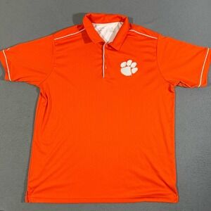 Clemson Tigers SC Antigua Short Sleeve Polo Shirt Men XL Orange